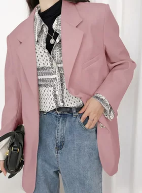 小西服韩版简约春秋季西装女2024气质休闲外套上衣卡其色女士套装