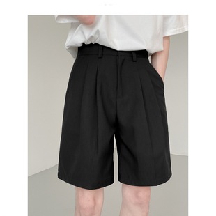 西装 潮流裤 短裤 青年男生韩版 子 男宽松直筒高级感休闲五分裤 夏季
