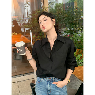 荣太东丽纱法式别致简约凉感免烫衬衫女2026春夏新款慵懒休闲上衣