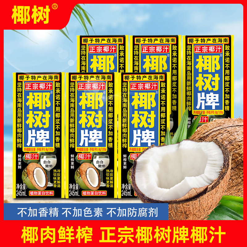 椰树牌正宗椰汁245ml盒装海南特产椰子汁水椰奶整箱植物蛋白饮料