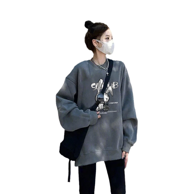 ins潮牌休闲大码薄款上衣服欧美卫衣女装oversize慵懒风复古外套