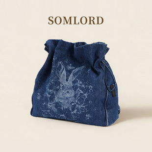 Somlord奢级进口牛仔Vintage风复古丹宁牛仔包·双肩包大容量百搭