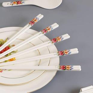 2023新款 礼品防滑防霉耐高温公筷 陶瓷筷子家用高档餐具欧式 10双装