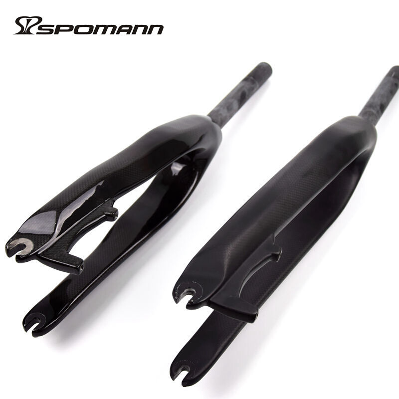 新品碳纤维山地自行车攀爬v车前叉碟刹版直管20吋24吋硬叉