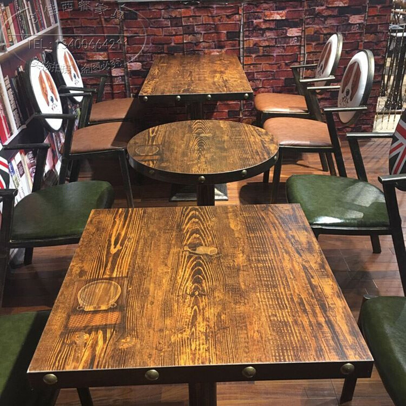 极速复古工业风清吧卡座s酒吧桌椅饭厅咖啡馆U型转角靠背沙发桌椅