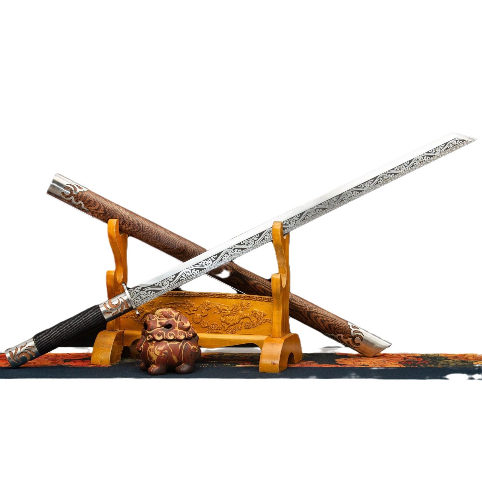 龙泉市刀剑高锰钢一体墨龙唐横刀简装棍直刀影视冷兵器防身未开刃,金属材料及制品,其他金属制品,淘宝优惠券,粉丝福利购,淘宝优惠卷