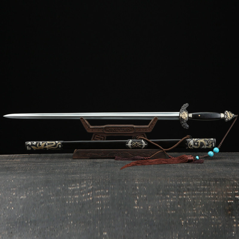 龙泉市刀剑黑檀木花纹钢工艺宝剑手工锻打龙凤唐剑一体硬剑未开刃,金属材料及制品,其他金属制品,淘宝优惠券,粉丝福利购,淘宝优惠卷