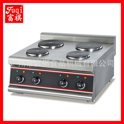 富祺商用FQ-4E台式电热煮食炉 电热煮食炉 圆板台式电四头煮食炉