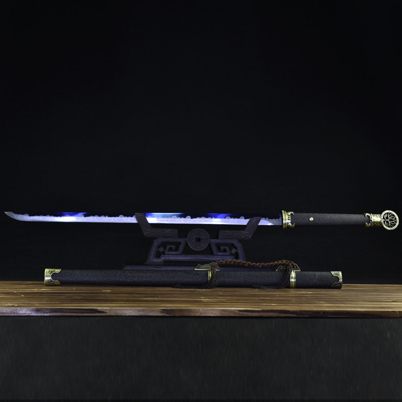 龙泉市刀剑工艺收藏品高锰钢烤蓝唐横刀手工锻打冷兵器长剑未开刃,金属材料及制品,其他金属制品,淘宝优惠券,粉丝福利购,淘宝优惠卷