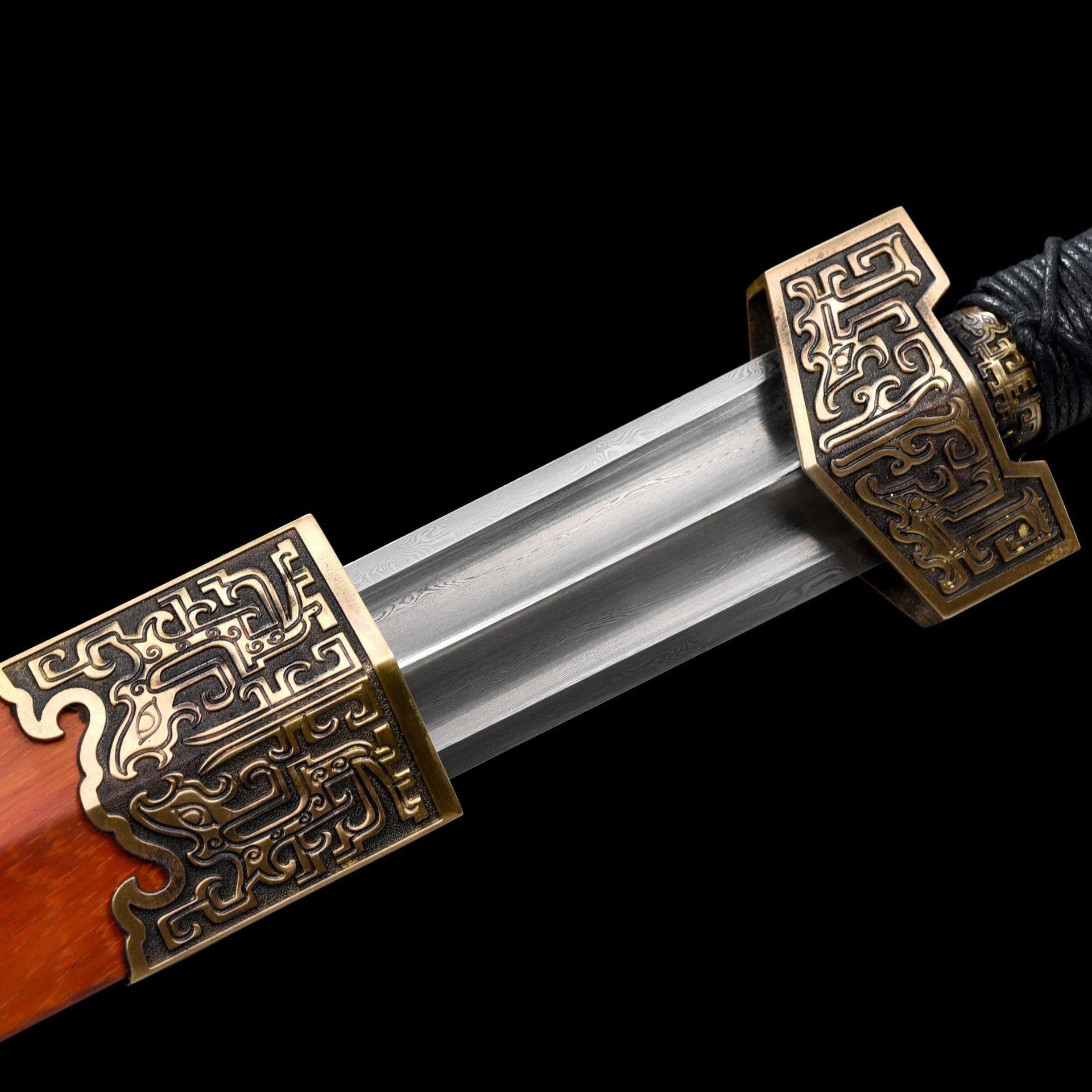 龙泉市刀剑花纹钢手工锻打铜装春秋剑传统一体汉剑硬剑兵器未开刃,金属材料及制品,其他金属制品,淘宝优惠券,粉丝福利购,淘宝优惠卷