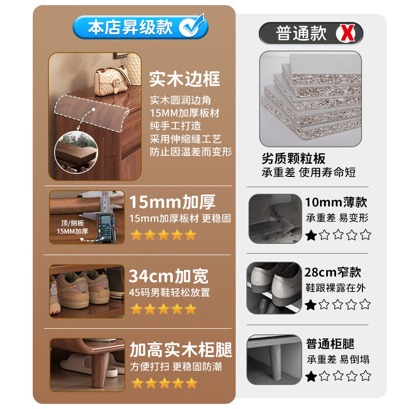 入户新中式实木鞋柜家用门口室内大容量玄关柜收纳储物柜一体鞋架,住宅家具,鞋柜,淘宝优惠券,粉丝福利购,淘宝优惠卷