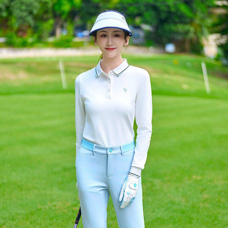 千品居女士T恤OLO女款TTYGJP秋冬长袖衫新品高尔夫球保暖服装运动
