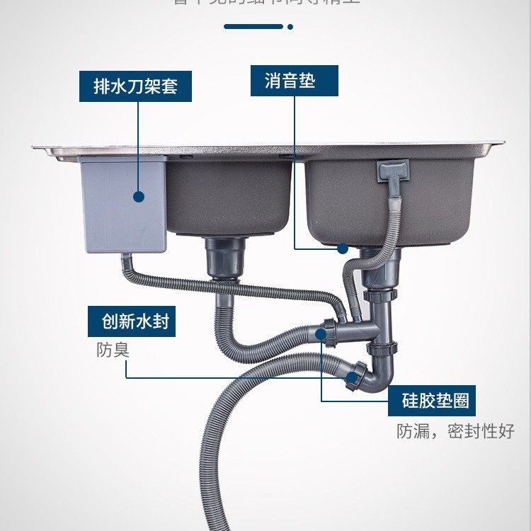 洗碗池大双槽一体多功能厨房加厚台上台下洗菜盆SUS304不锈钢水槽,家装主材,水槽下水器,淘宝优惠券,粉丝福利购,淘宝优惠卷