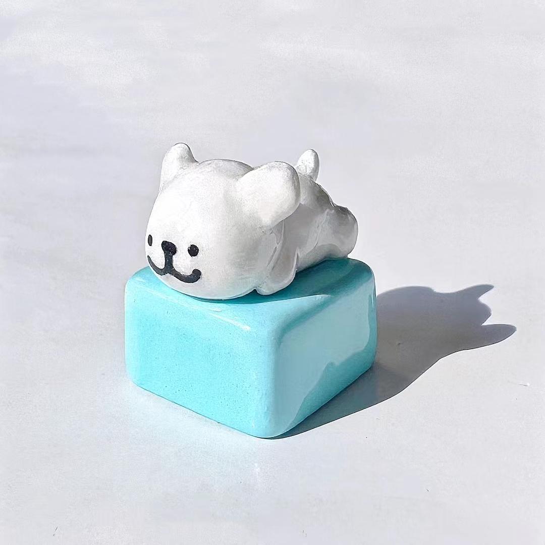 线条小狗键帽 树脂键帽机械键盘个性立体按键帽3d立体客制化