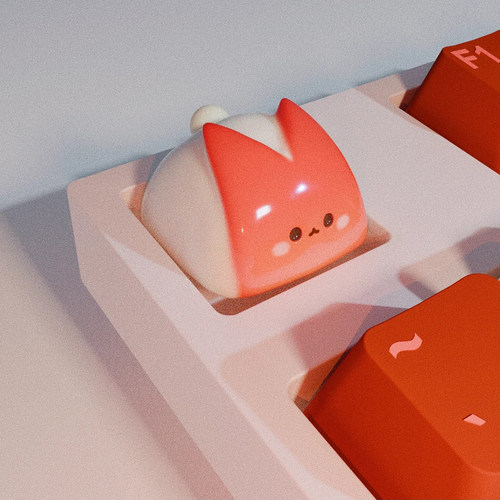 小兔子苹果键帽 可拆卸树脂键帽机械键盘个性立体按键帽3d立体