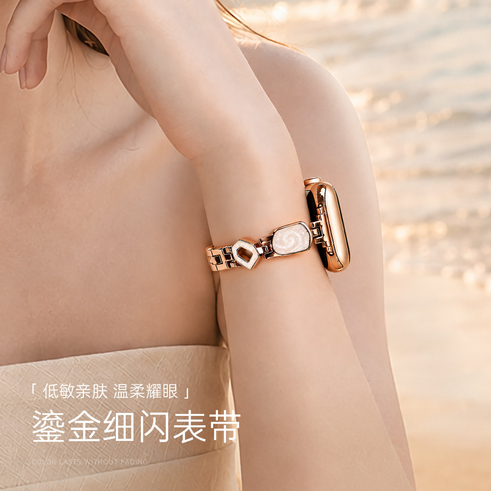 AppleWatch鎏金金属细表带图片