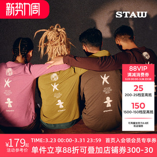 STAW世拓自然之力跑者印花长袖 T恤男跑步运动训练马拉松速干衣女T