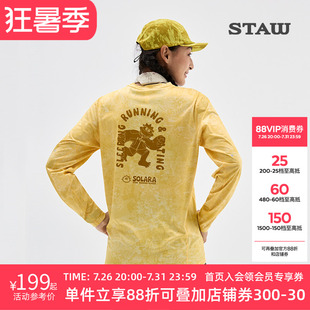 STAW世拓主题印花“SOSO”跑步长袖T恤男抗菌训练运动IP速干衣女T