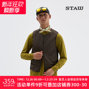 STAW世拓绗线无领运动棉马甲透气速干保暖训练60g金标P棉跑步外套