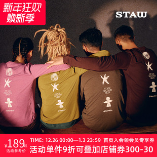 STAW世拓自然之力跑者印花长袖 T恤男跑步运动训练马拉松速干衣女T