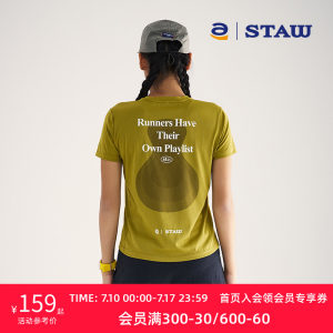 STAW世拓旗舰店STAW世拓跑者音乐主题印花短袖T恤吸湿抗菌运动跑步马拉松速干衣