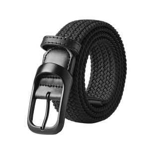 编织腰带男潮 年轻人休闲百搭帆布裤带 弹力高尔夫针扣布料皮带