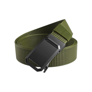 自动扣腰带男百搭工装休闲帆布尼龙皮带无孔自动扣裤胖子腰带加长