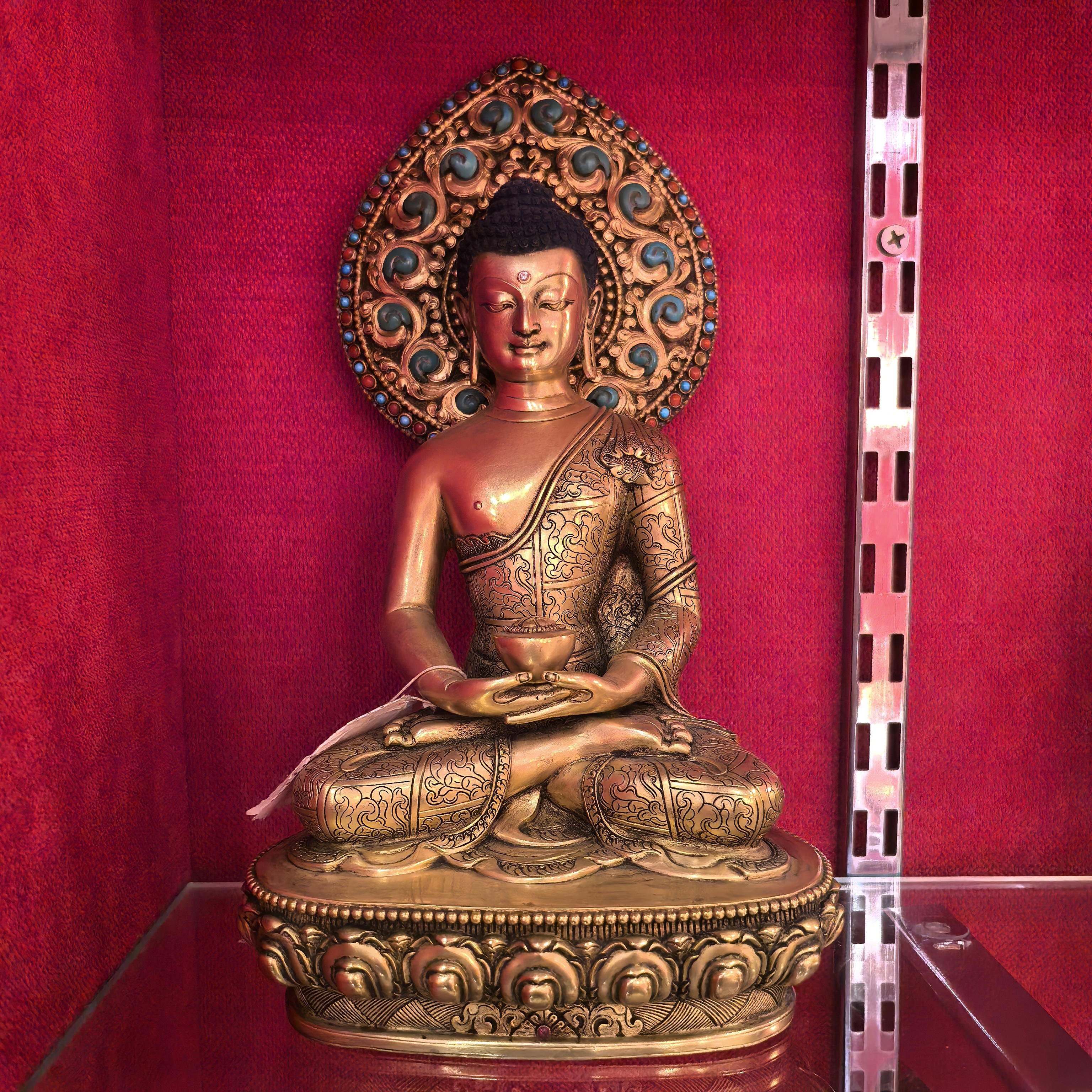 阿弥陀佛/释迦佛/22cm 尼泊尔鎏金紫铜佛像供奉摆件