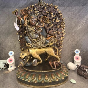愤怒莲师/多杰卓洛/莲师/忿怒莲师/格热/46cm尼泊尔手工鎏金佛像
