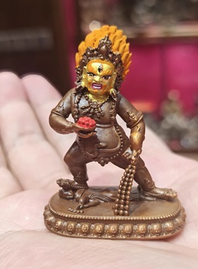 黑财神/五色财神/黄财神/赞拉色波/赞巴拉5cm紫铜随身佛佛堂摆件
