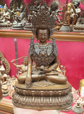 觉沃佛/觉悟佛/佛陀像/释迦佛/佛祖像/23cm紫铜佛像梵天造像摆件