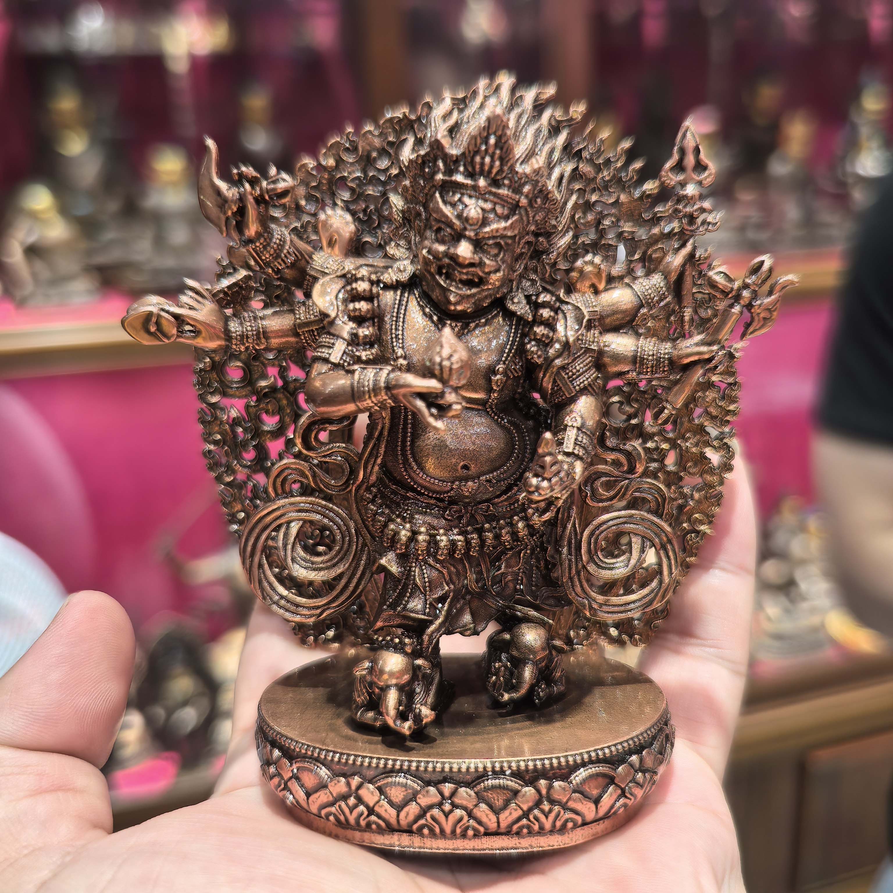 白怙主/玛哈嘎拉/如意珍宝护法/大黑天/六臂白怙主/12cm财神摆件