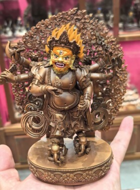 白六臂/玛哈嘎拉/大黑天/白玛哈嘎拉/六臂白怙主/白怙主/15cm财神