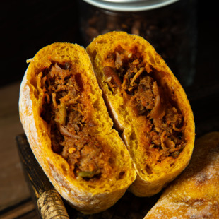 杏柠果新鸡枞菌麻辣鸡丝手作恰巴塔欧包健康健身面包营养代餐点心