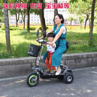 小型电动三轮车家用迷你网红电瓶车锂电池接送孩子新款女性代步车