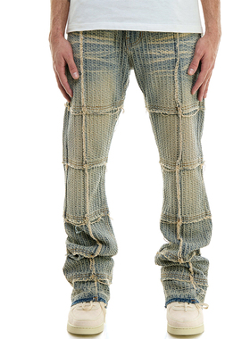 KDNK美式潮流提花牛仔全棉微弹男士牛仔裤-KND4604