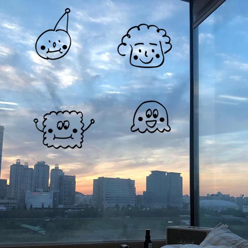 创意小丑可爱ins风网红服装店奶茶店铺家居镜子门窗装饰墙贴纸