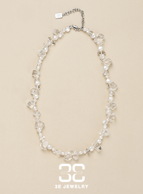 夏日串珠项链 天然水晶珍珠