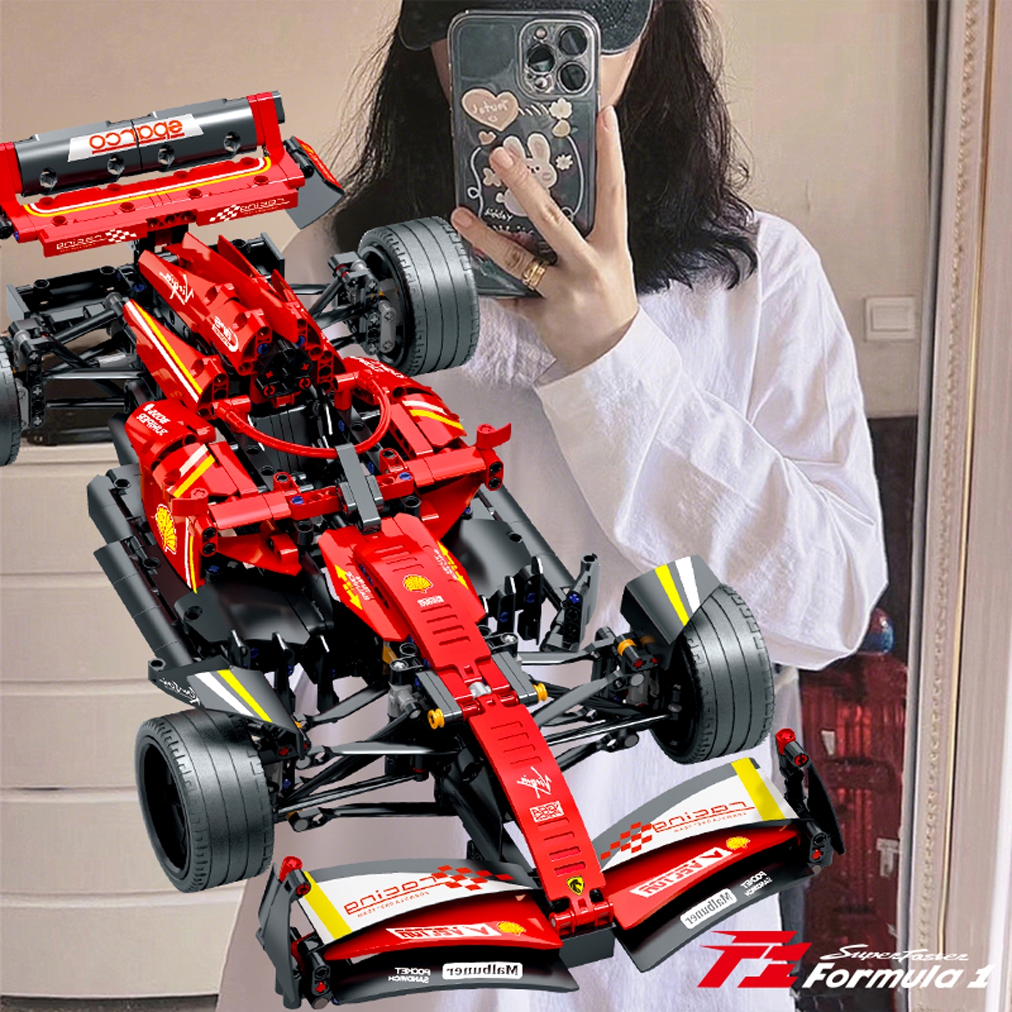 法拉利F1积木玩具男生节日礼物