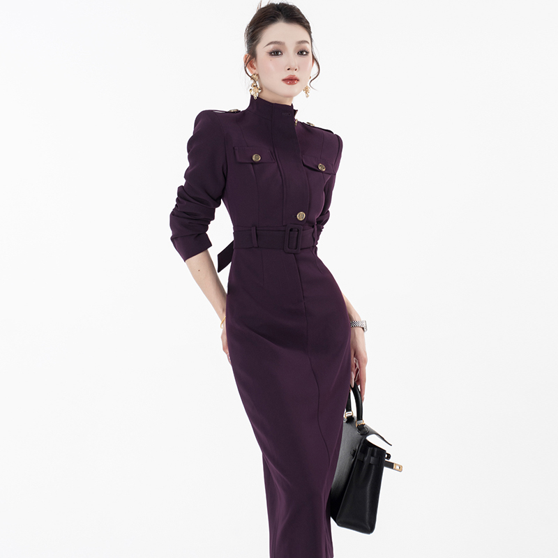 修身名媛百搭连衣裙2025春