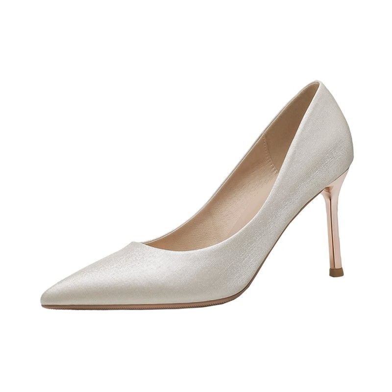 【首单直降】法式结婚鞋女秀禾婚纱两穿气质高跟鞋伴娘鞋细跟单鞋