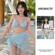 泳衣女2025新款 韩国纯欲风性感比基尼分体三件套甜美显瘦度假泳装