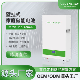 出口专供51.2V壁挂储能电池IP65防水户外壁挂太阳能住宅储能系统