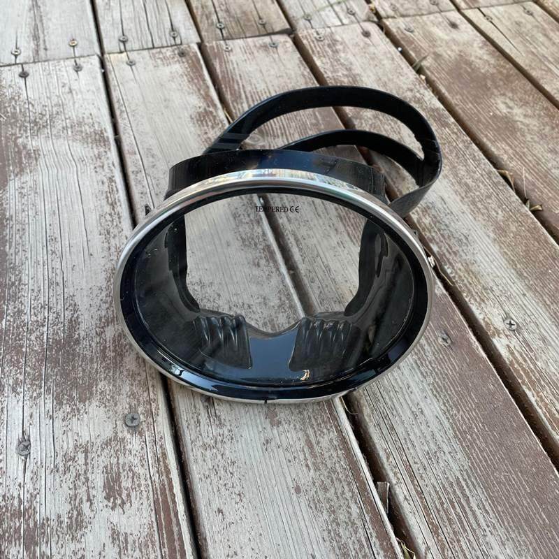 潜水镜 深潜潜水面罩 重潜潜水面镜 水肺椭圆形硅胶白色泳镜浮潜