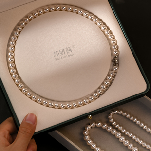 仿真珍珠毛衣链施小众家轻奢气质旗袍配饰高亮锁骨颈项链加长秋冬