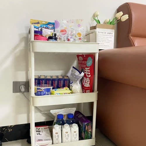 带轮小推车厕所储物置物架客厅落地移动零食收纳架家用多层储物架 - 封面