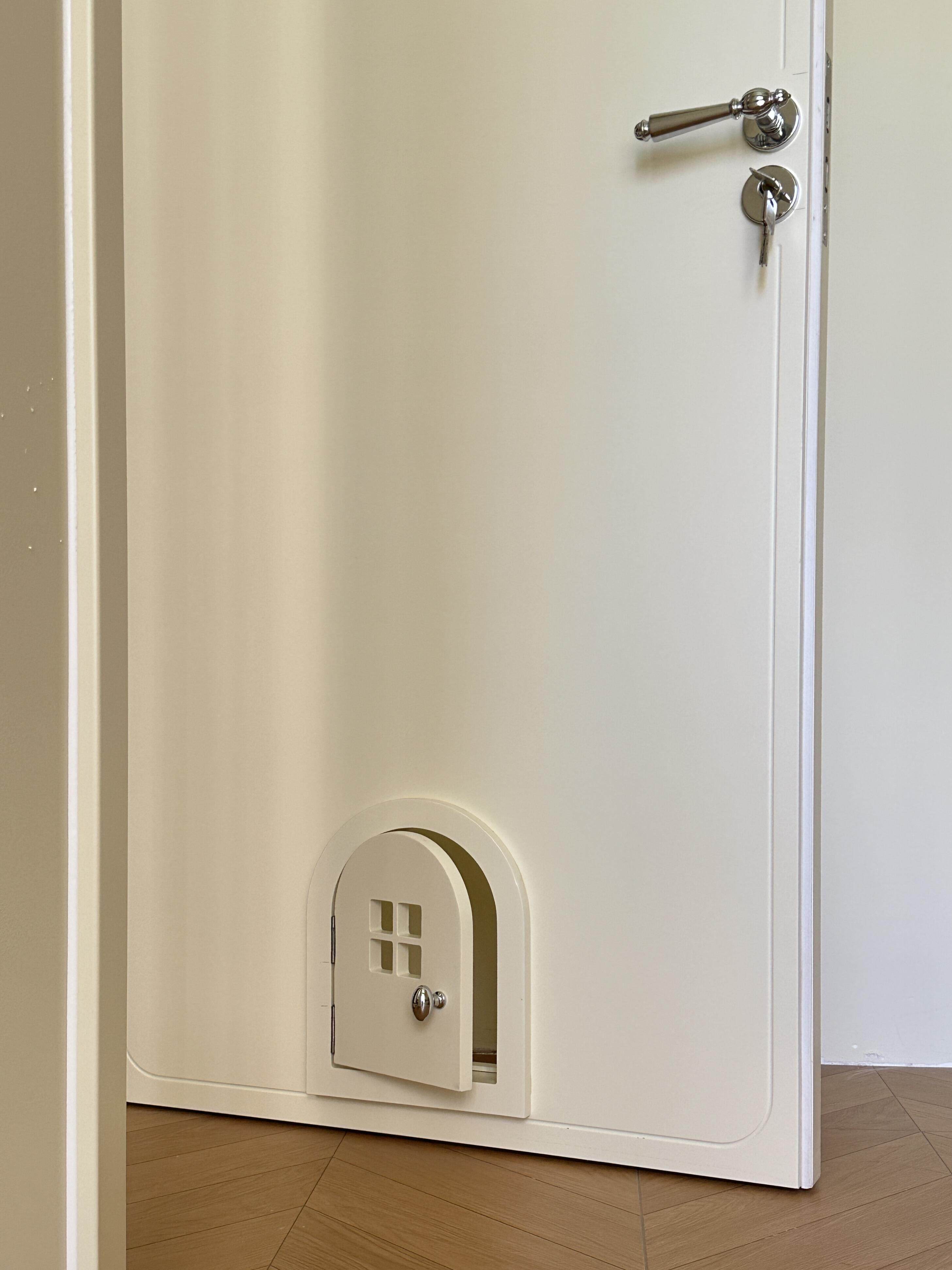 实木复合烤漆猫洞门卧室木门房间门养猫人