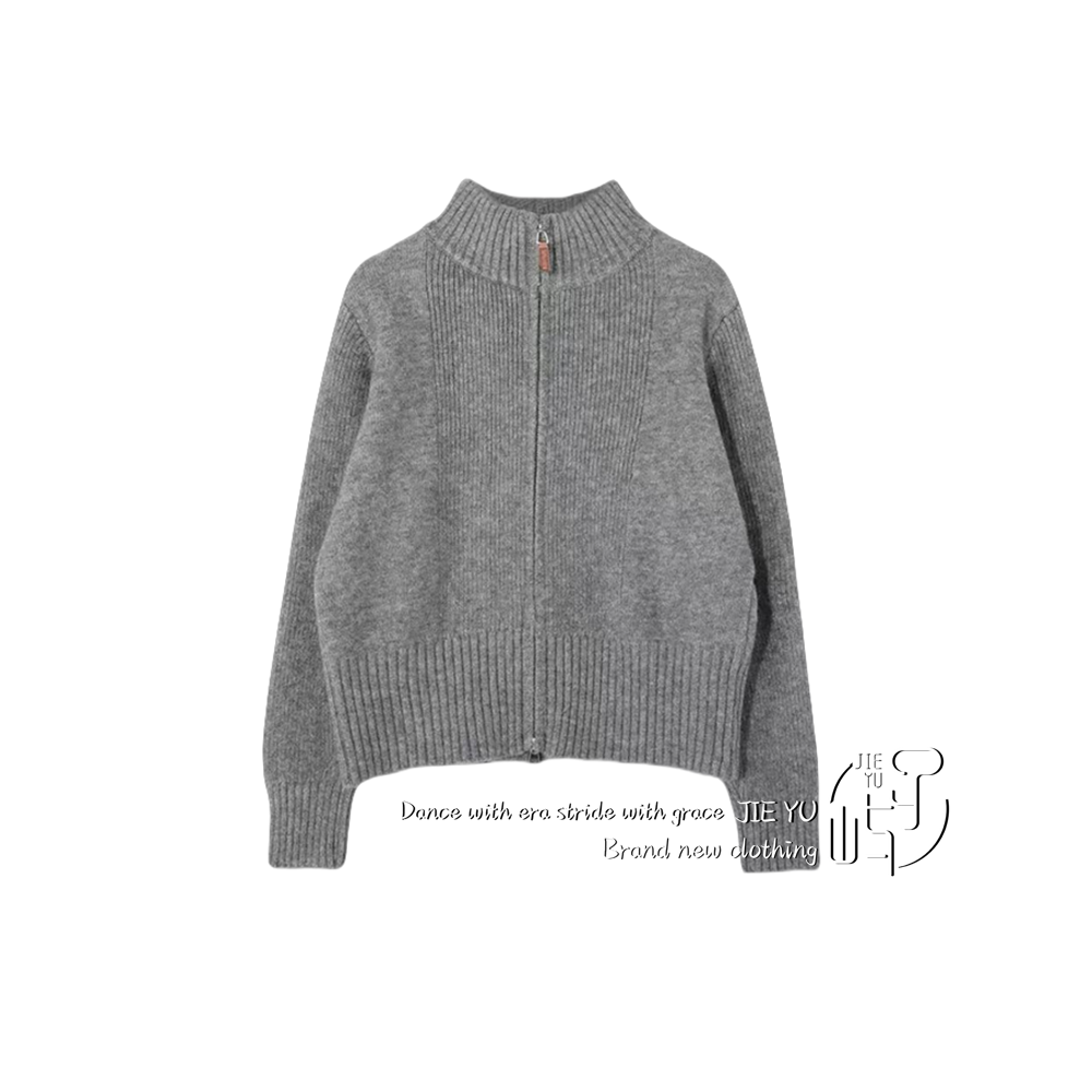 孑屿JIEYU 高领针织开衫毛衣女多巴胺穿搭内搭冬装