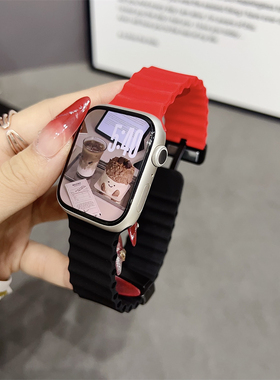 磁吸折叠扣官方海洋表带适用applewatch10代S9苹果手表iwatch8765