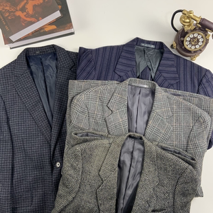 Tweed呢复古港风外套 vintage古着日制粗花呢男女西装 Harris